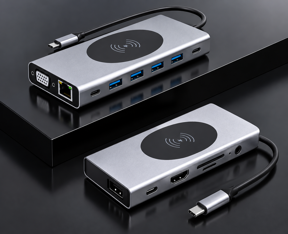 Adaptateur USB-C 13 en 1 - vue premium sur plateforme