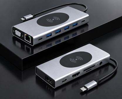 Adaptateur USB-C 13 en 1 - vue premium sur plateforme