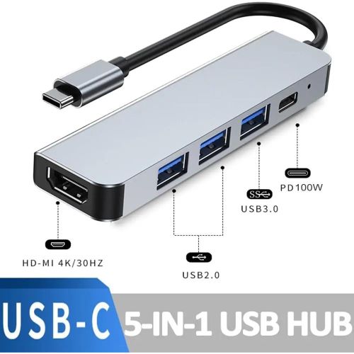Adaptateur USB-C 5 en 1 avec HDMI 4K