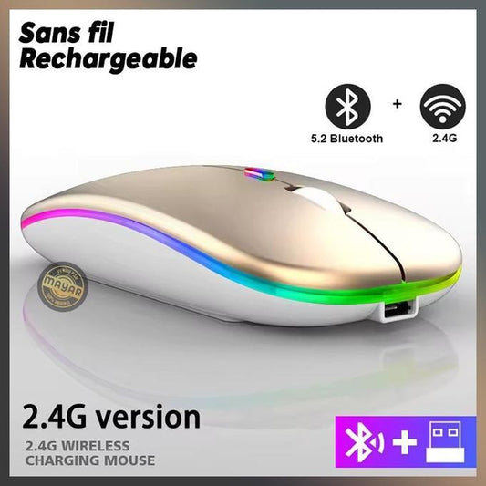 Souris sans fil rechargeable silencieuse