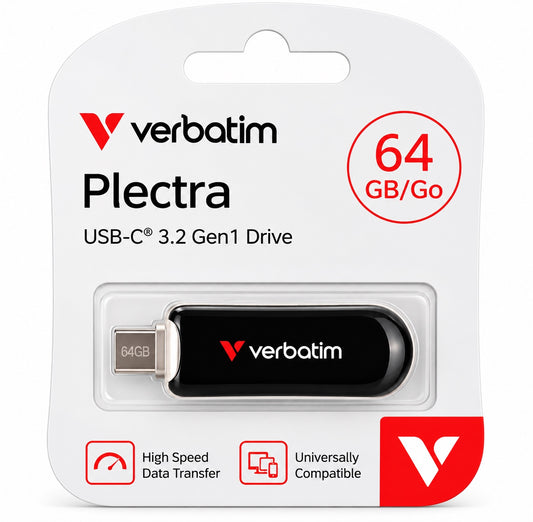 Verbatim Plectra 64GB USB-C 3.2 Gen1 avec emballage