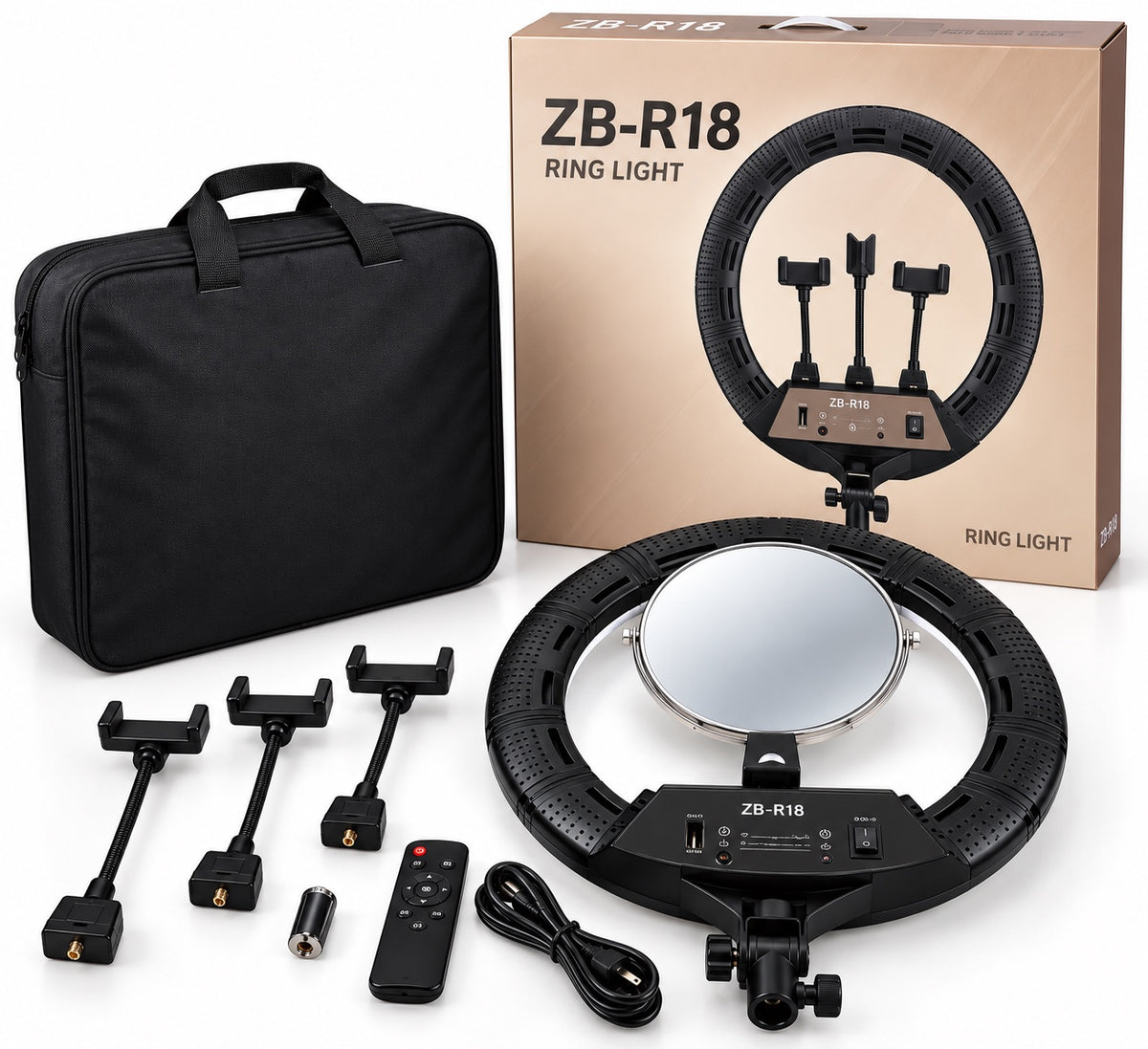 ZB-R18 Ring Light - kit et emballage