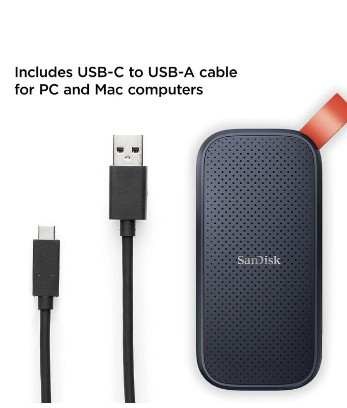 SanDisk Portable SSD 1TB avec câble USB-C vers USB-A