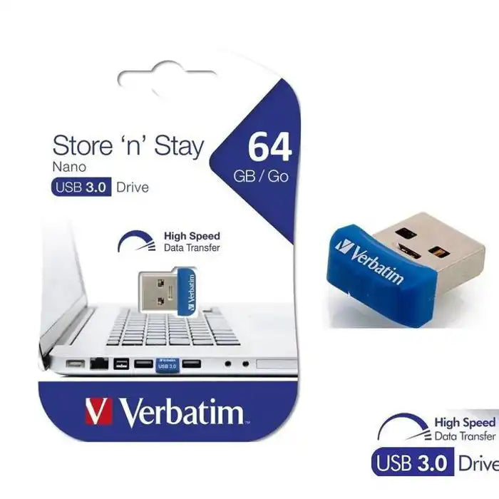 Verbatim Store n Stay Nano 64GB USB 3.0 avec emballage