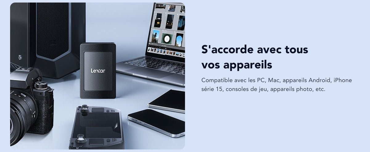 Lexar SL500 1TB - détails et accessoires