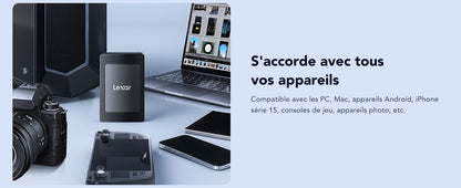 Lexar SL500 1TB - détails et accessoires