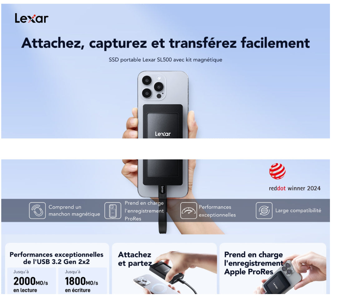 Lexar SL500 1TB - compatibilité