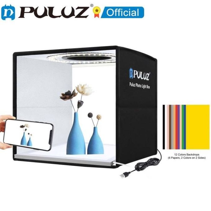 Puluz Studio Photo Boîte de Lumière Pliable 25 x 25cm+ 12 Couleurs de Fond