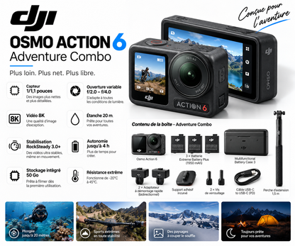DJI Osmo Action 6 Adventure Combo au Maroc