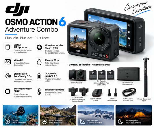 DJI Osmo Action 6 Adventure Combo au Maroc