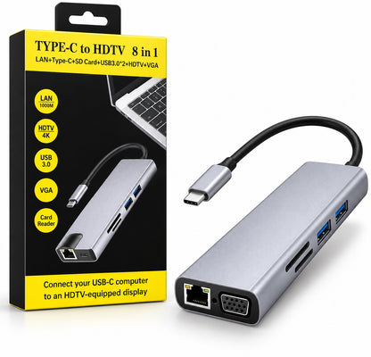 Adaptateur USB-C 8 en 1 - produit et emballage