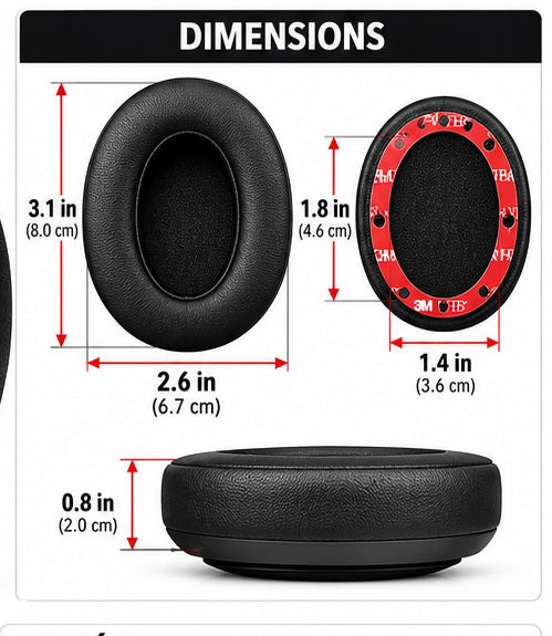 Dimensions des coussinets Beats Solo