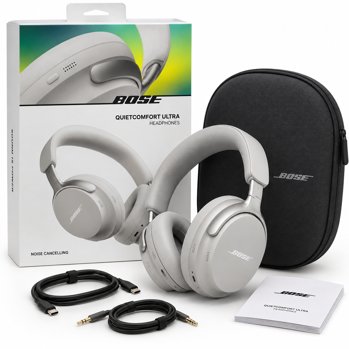 Bose QuietComfort Ultra avec emballage et accessoires