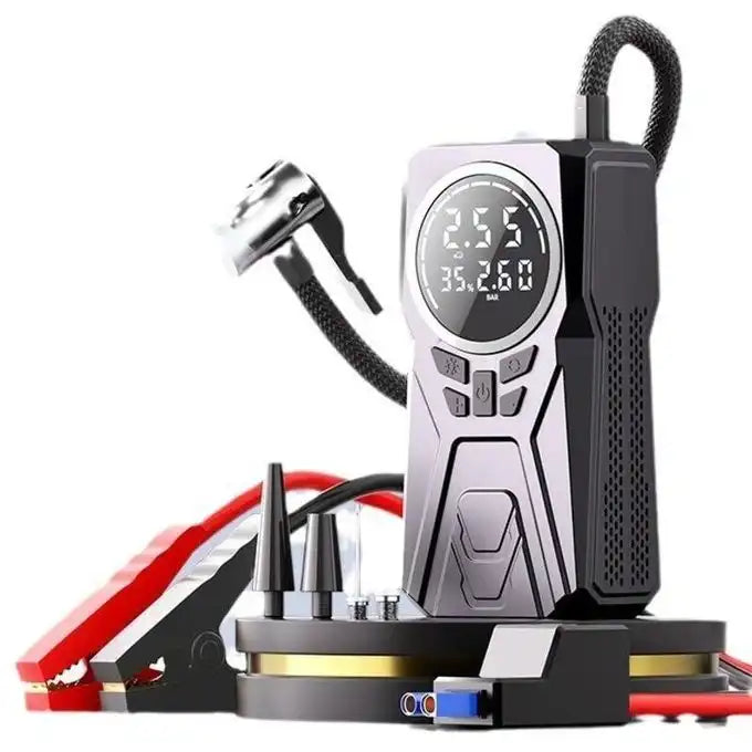 Compresseur d'air portable avec pinces et accessoires
