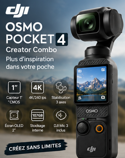 DJI Osmo Pocket 4 Creator Combo au Maroc