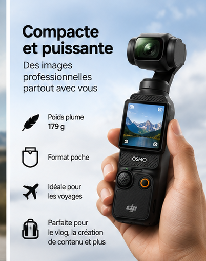 DJI Osmo Pocket 4 Creator Combo contenu de la boîte au Maroc
