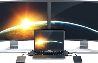 Hub USB-C 7 ports - configuration double écran nette