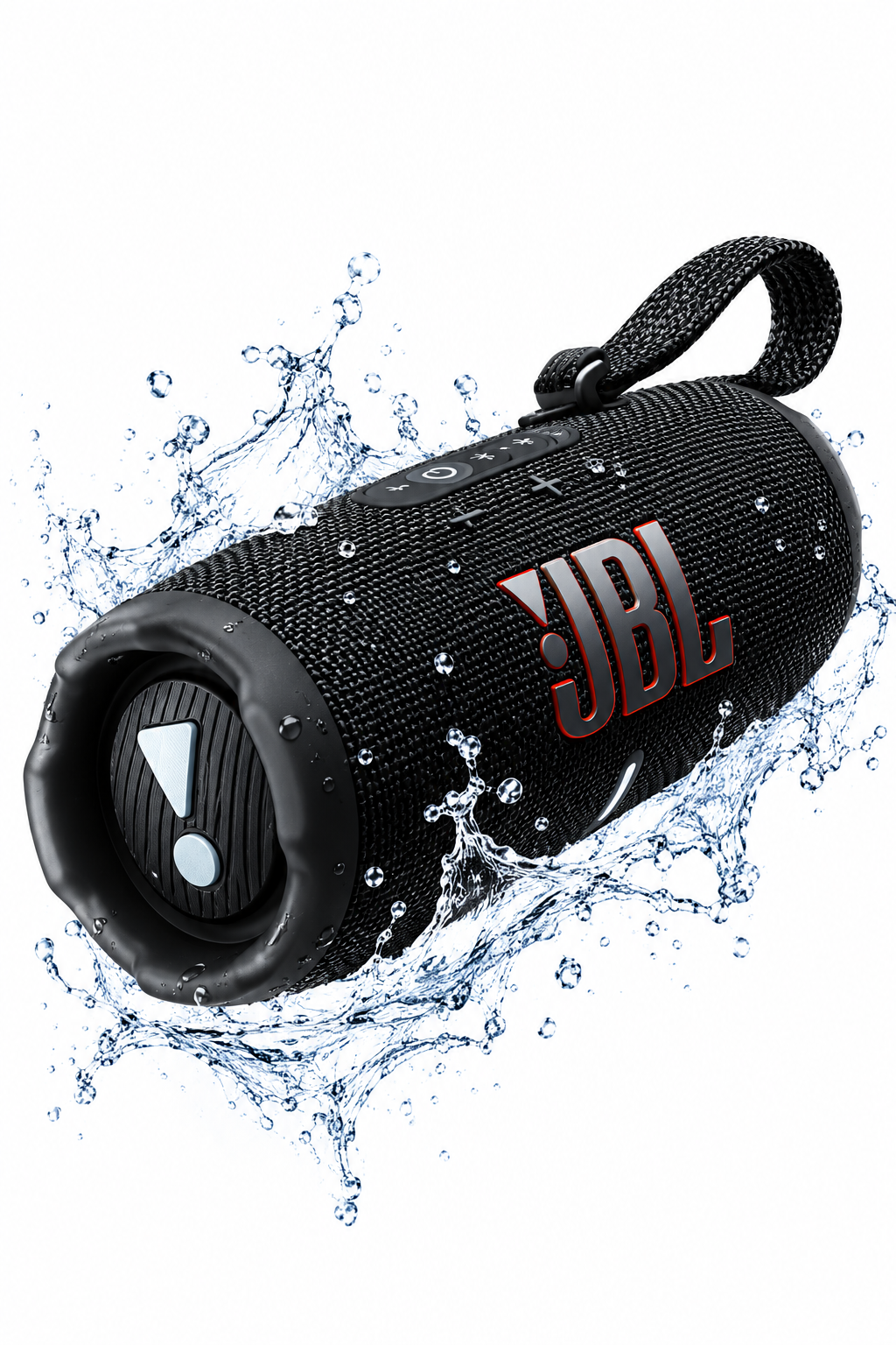 JBL Flip 7 noir - commandes et texture