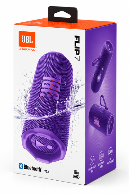 JBL Flip 7 violette – emballage net, image principale