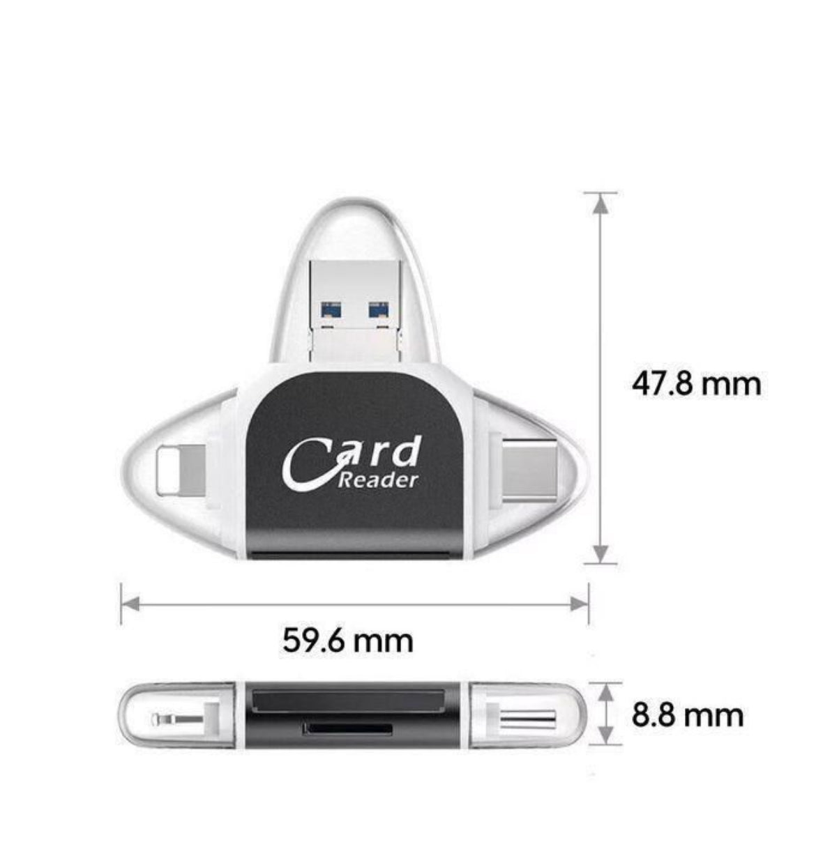Lecteur de carte SD 4 en 1 – Dimensions
