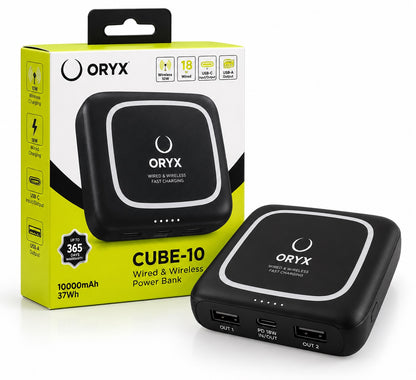 ORYX CUBE-10 10000mAh – noir avec emballage