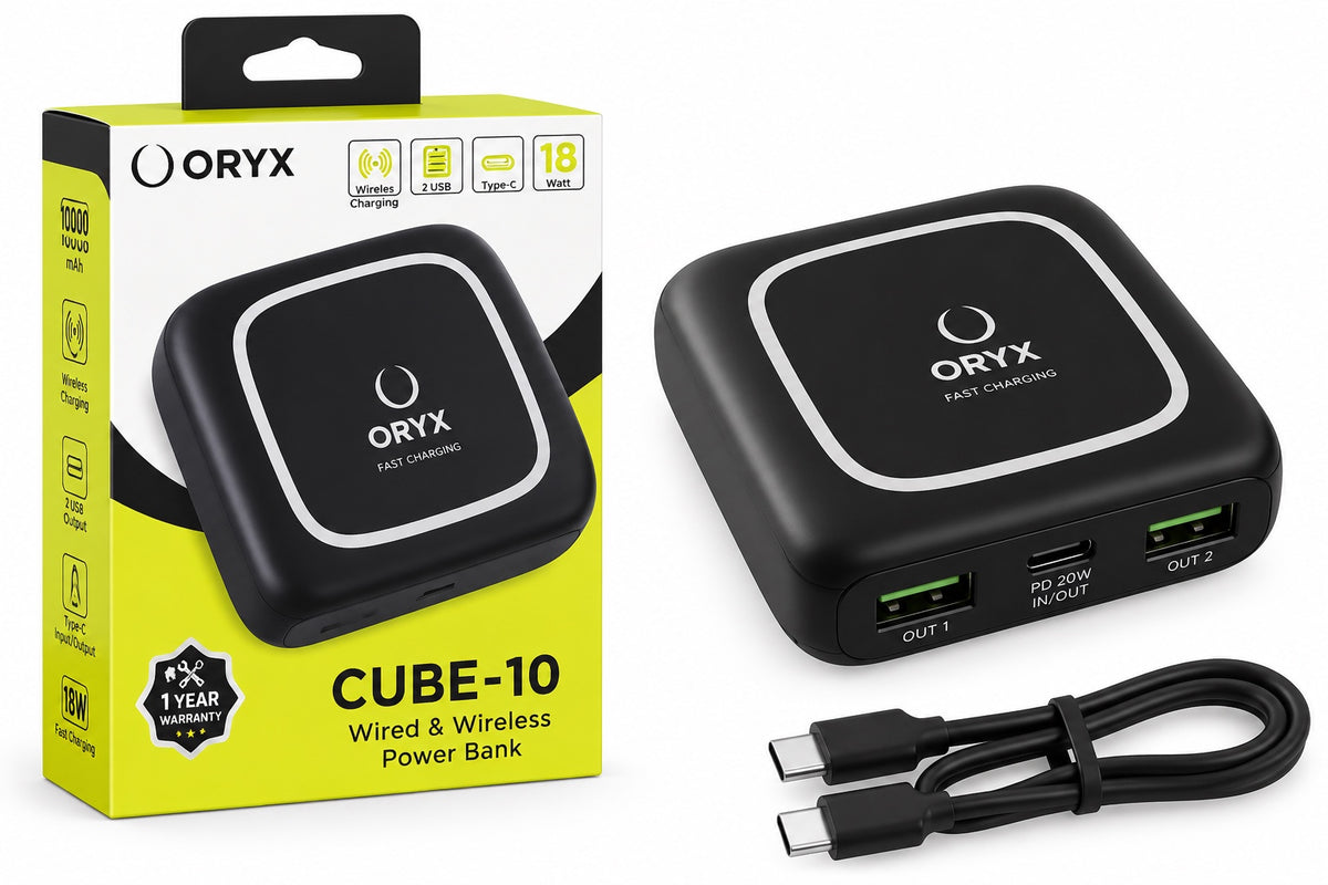 ORYX CUBE-10 10000mAh – noir vue produit