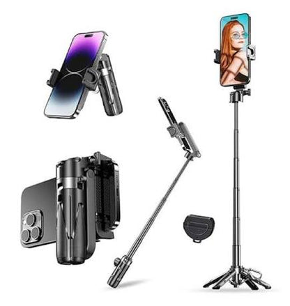 P15 Mini Selfie Stick plié et déplié