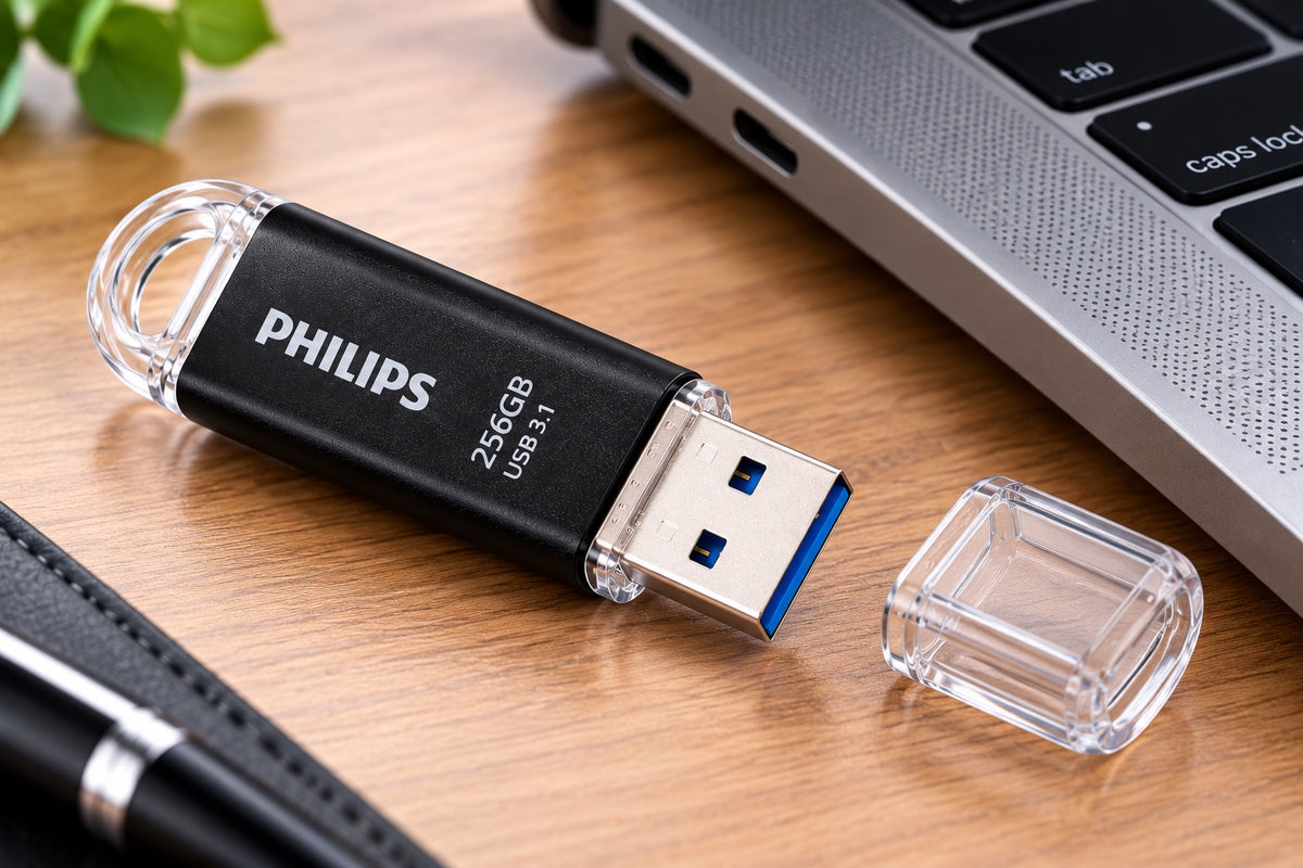 Philips 256GB USB 3.1 vue produit avec capuchon