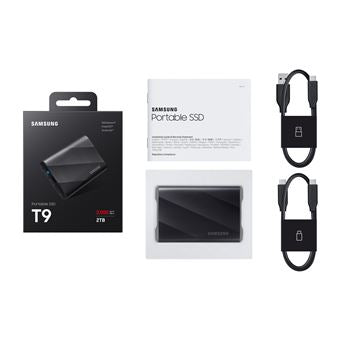Samsung Portable SSD T9 2TB avec accessoires
