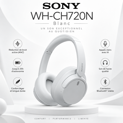 Sony WH-CH720N Blanc - caractéristiques